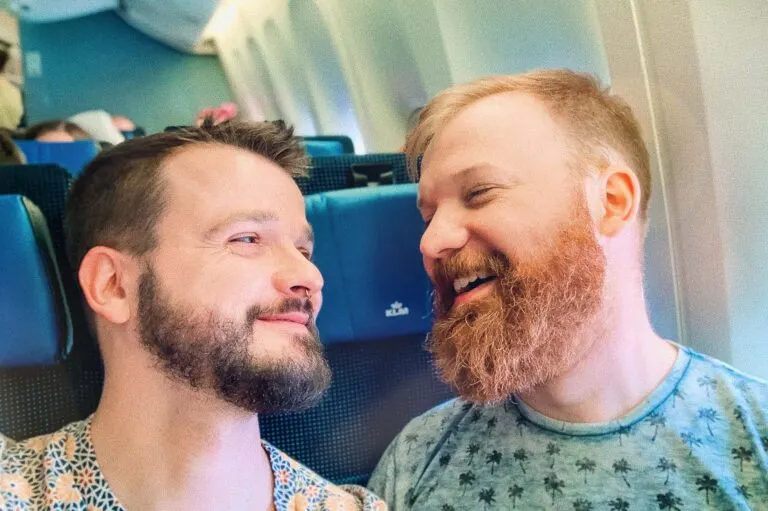 Couple of Men flying with LGBTQ+ and gay-friendly airlines KLM Royal Dutch Airlines © Coupleofmen.com
