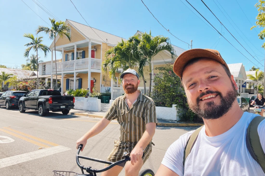 Bike Selfie in Key West with Key Lime Bike Tours © Coupleofmen.com