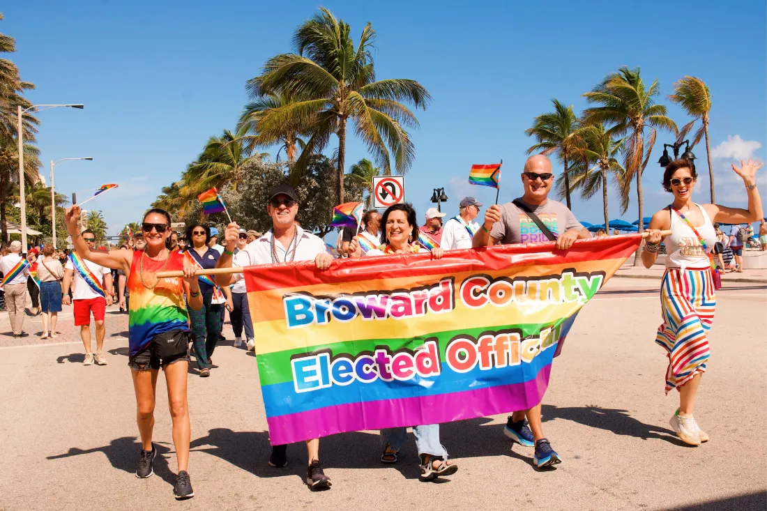 Broward County elected officials marching with pride © Coupleofmen.com