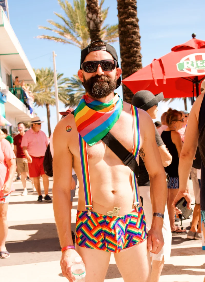 Handsome bearded man at Pride Fort Lauderdale © Coupleofmen.com