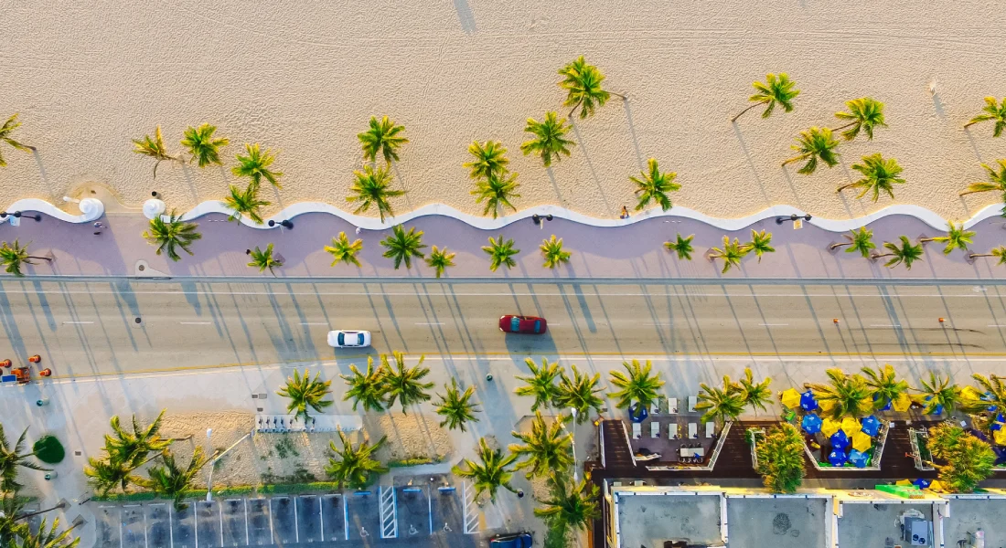Beach Fort Lauderdale Beach Promenade Droneview © Lance Asper