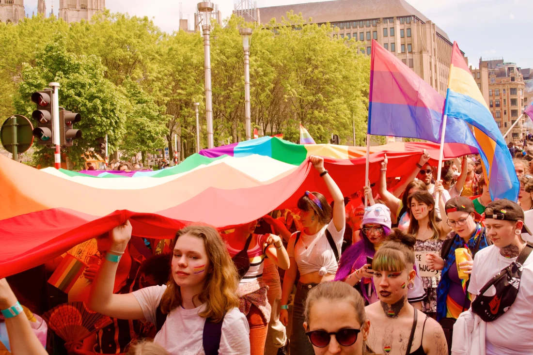 Queer, diverse and proud - colorful crowd 2023 © Coupleofmen.com