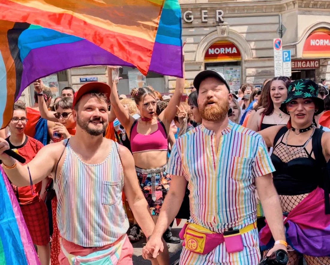 Dressed in rainbow - surrounded by rainbows © Coupleofmen.com