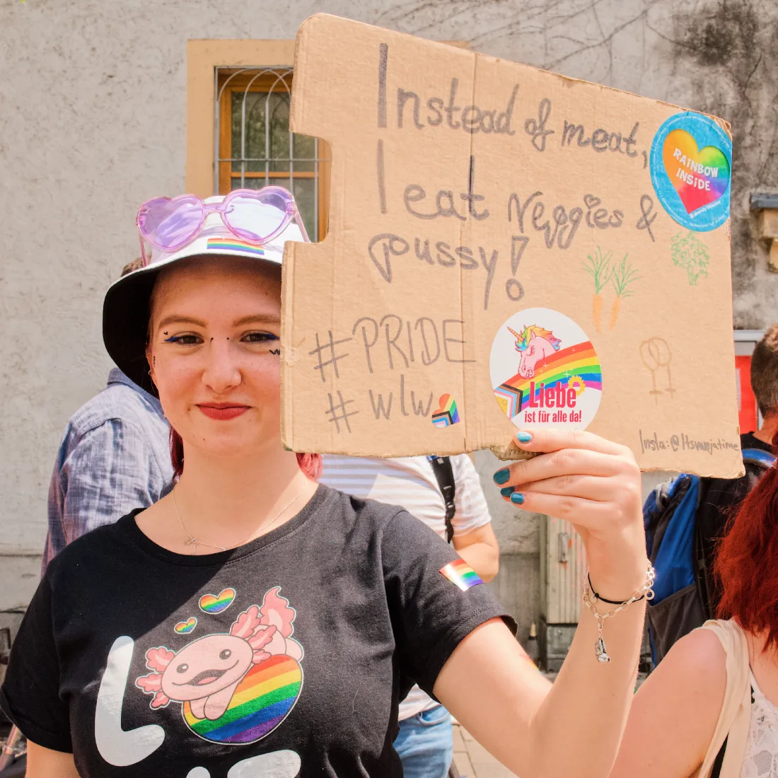 CSD München 2023 Munich Pride 2023: .The message is clear: She is a vegetarian... © Coupleofmen.com
