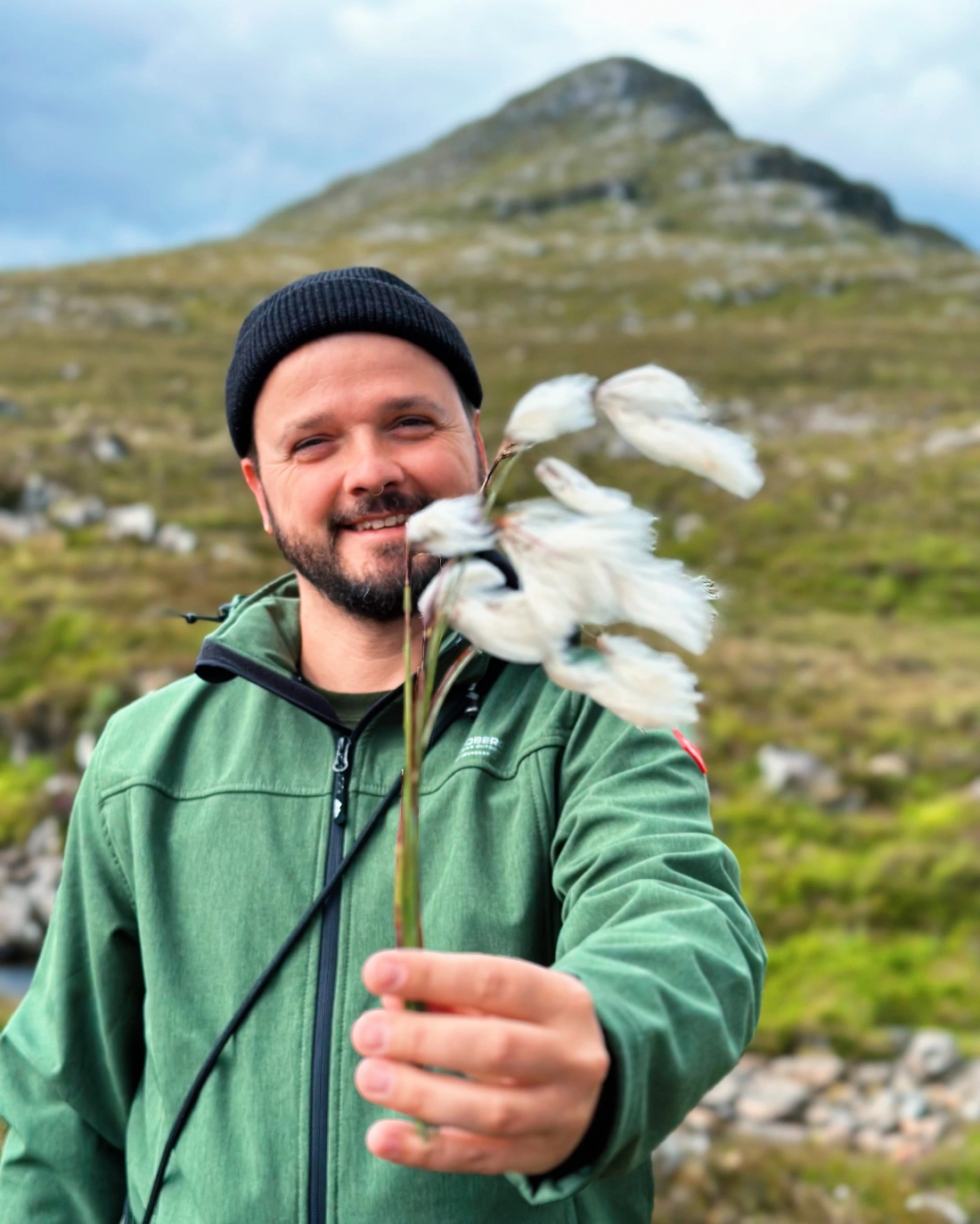 Karl in his element.. picking some woolgrass for the camper van © Coupleofmen.com