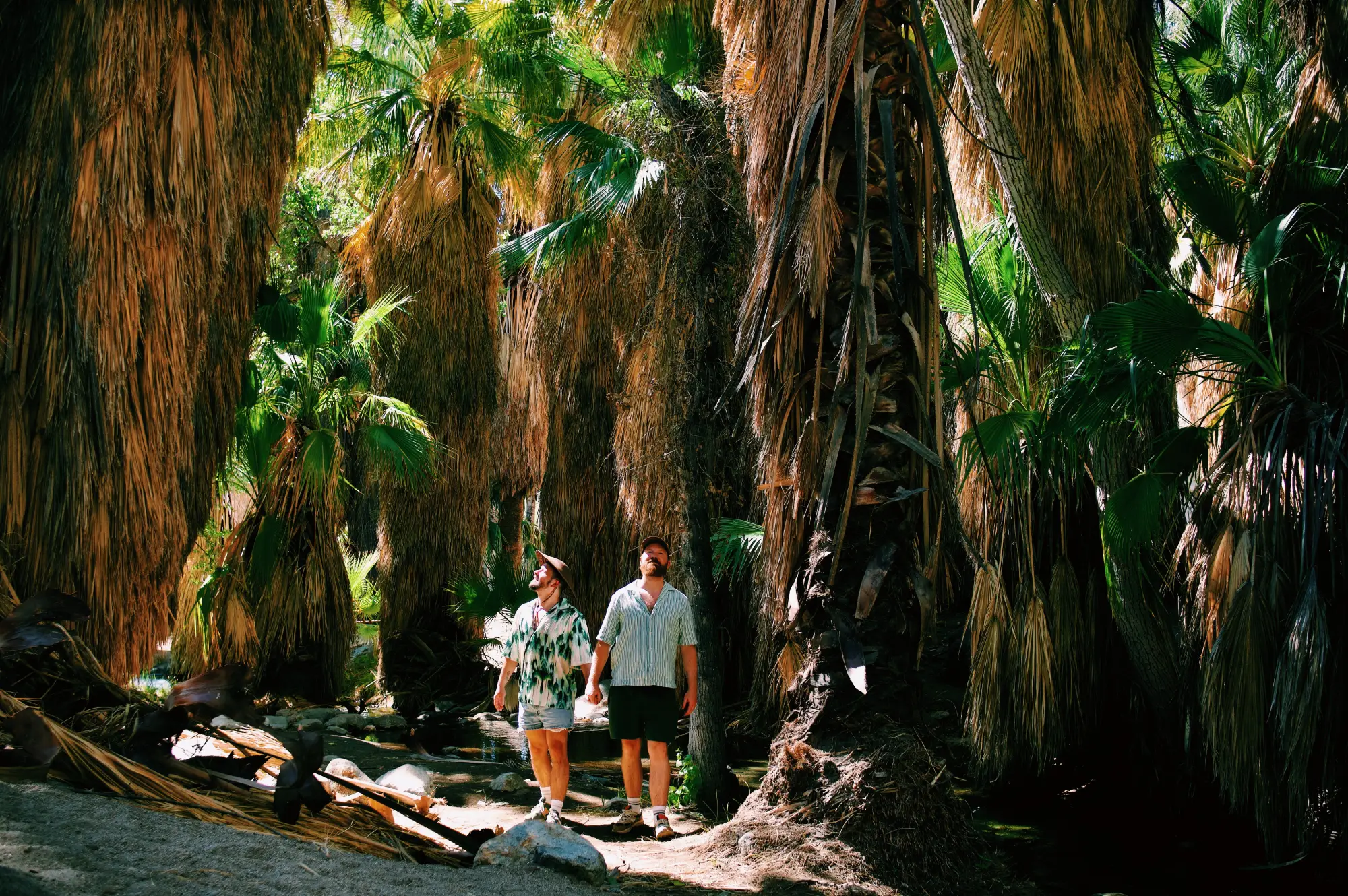 A gay couple visiting Palm Canyon south of Palm Springs © Coupleofmen.com