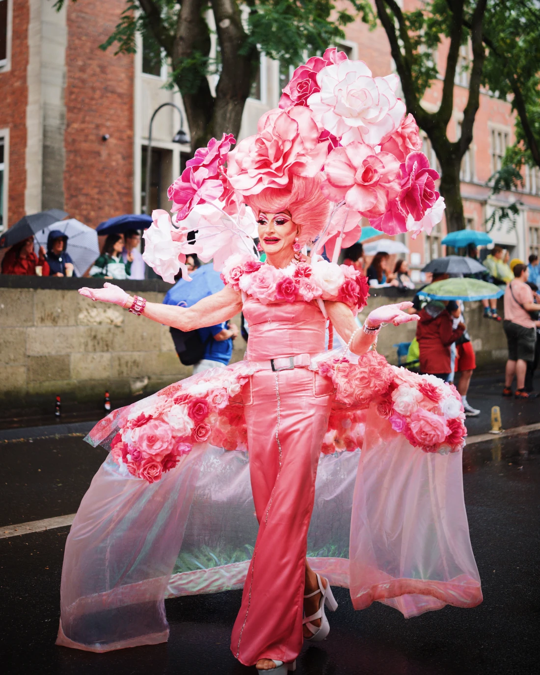 Like a flower dream floating in the demonstration of Cologne Pride