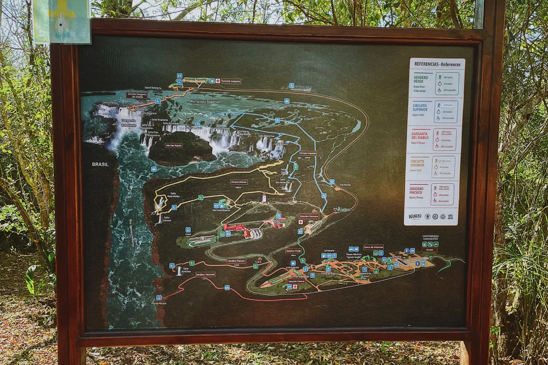 Iguazu National Park trail and hiking overview map © Coupleofmen.com