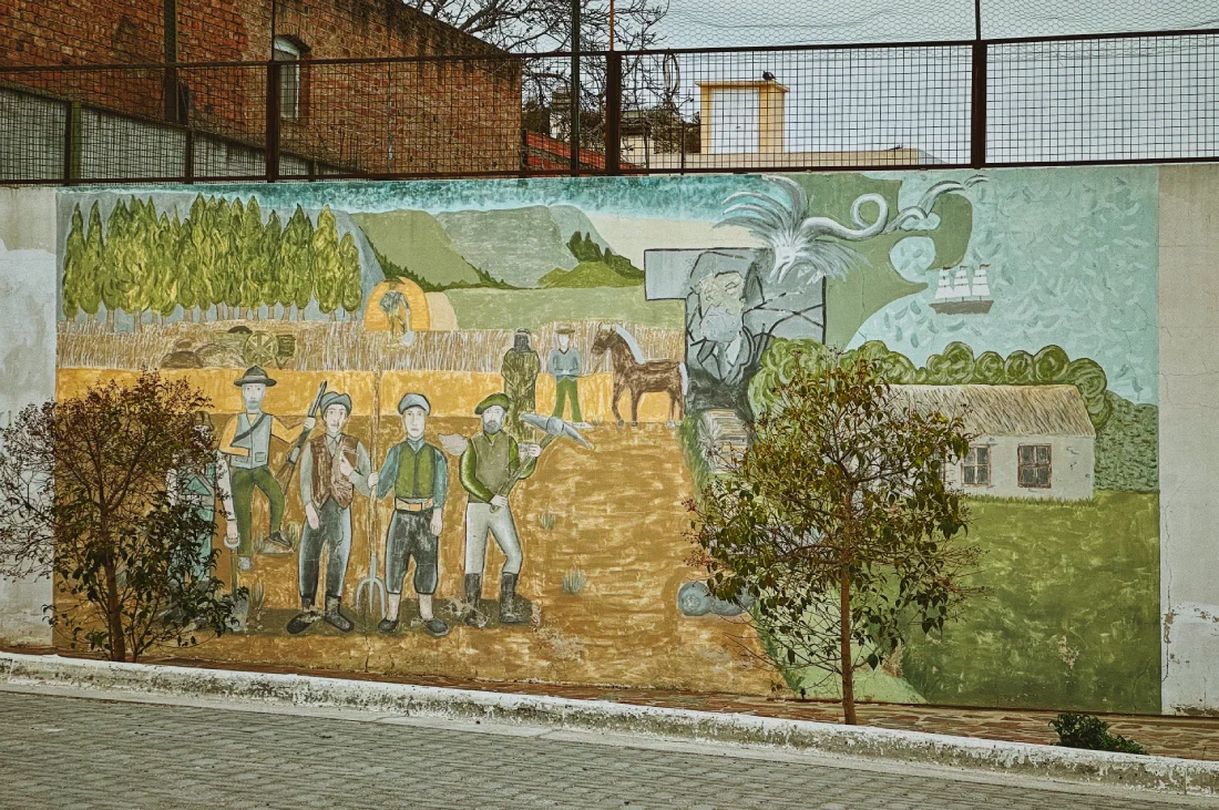 Street art in Gaiman opposite Museo Histórico Regional de Gaiman