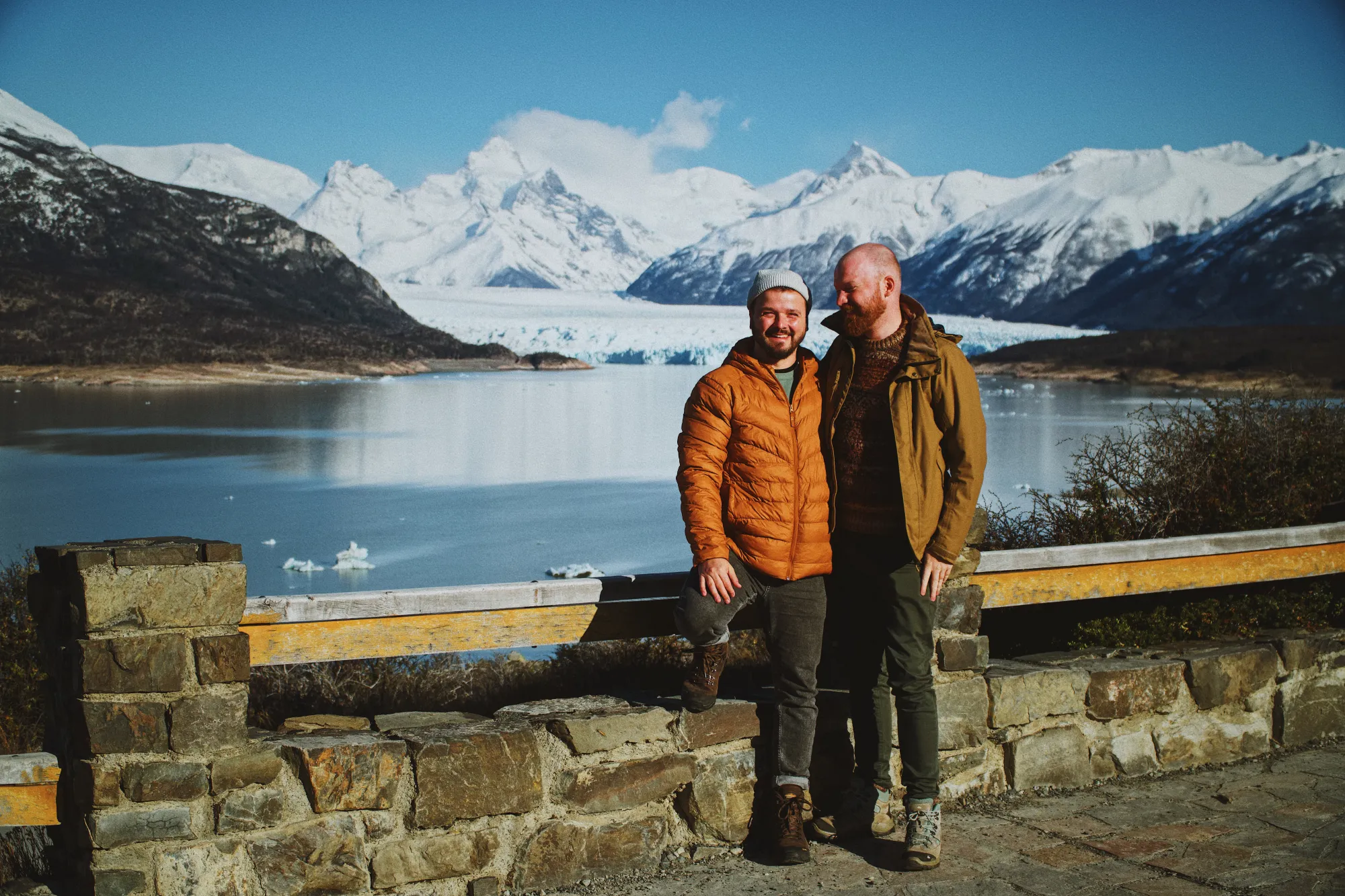 A Couple of Men's first views of Perito Moreno Glacier © Coupleofmen.com El Calafate gay travel