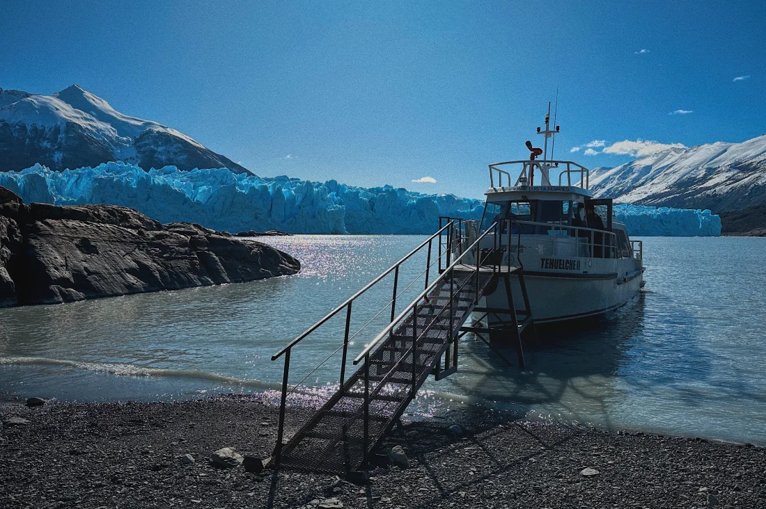 Crossing Lago Rico by Ferryboat Tehuelche II © Coupleofmen.com