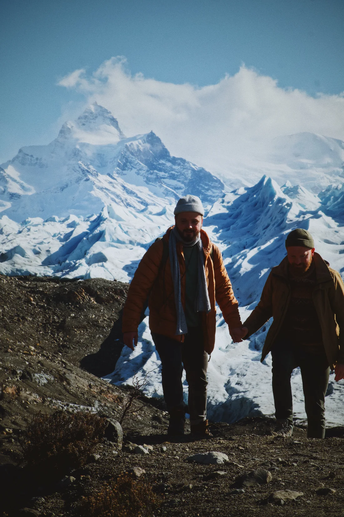 Hiking up the hill to see Perito Moreno Glacier © Coupleofmen.com El Calafate gay travel