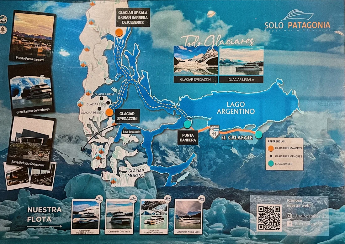 Map of Solo Patagonia expeditions to experience Patagonia's glaciers © Coupleofmen.com