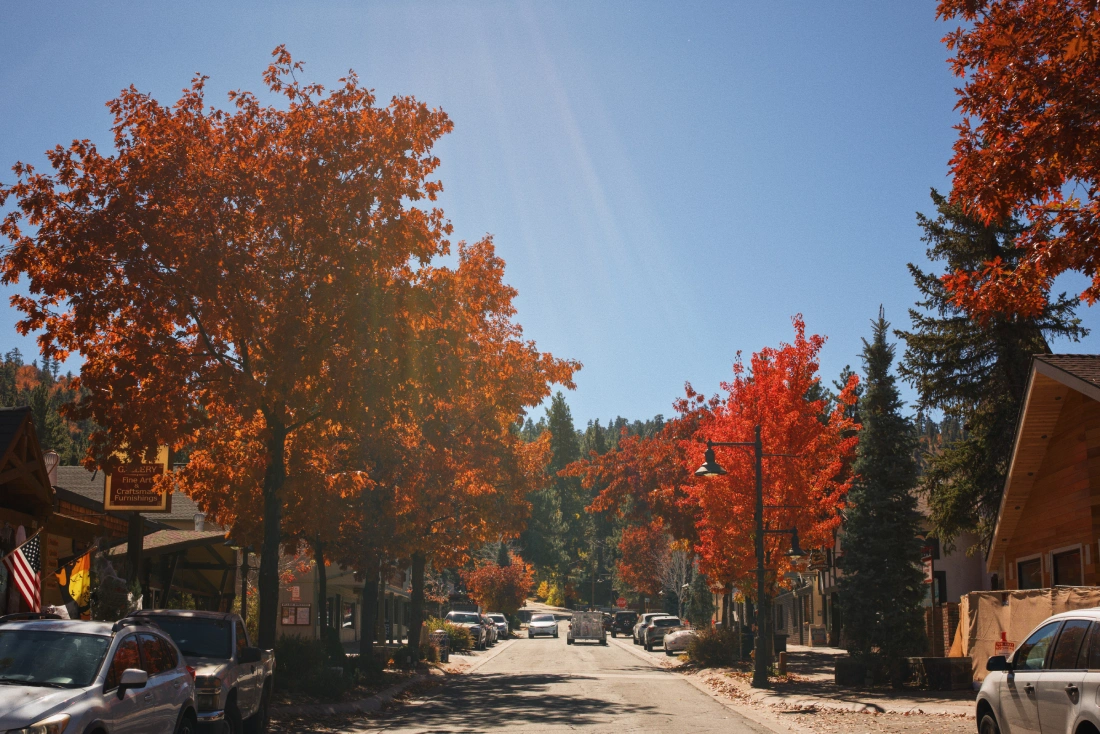 Goldener Herbst im The Village von Big Bear Lake