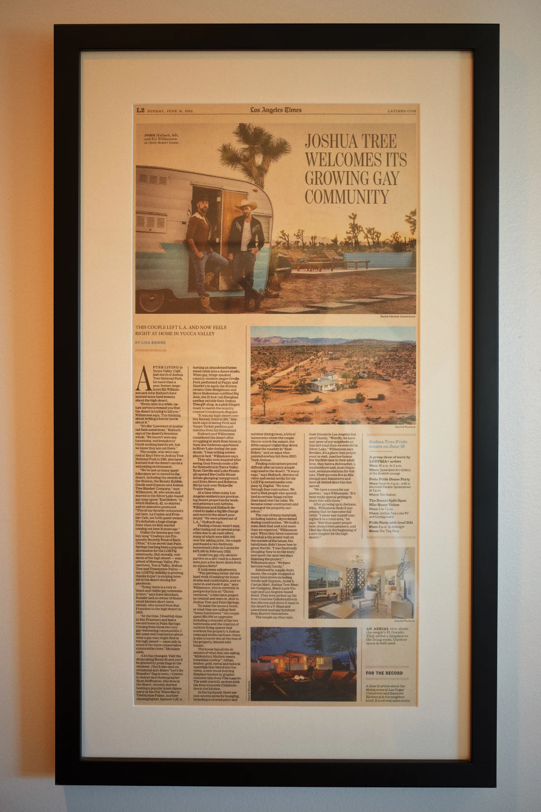 LA Times article: "Joshua Tree Welcomes its Growing Gay Community" © Coupleofmen.com