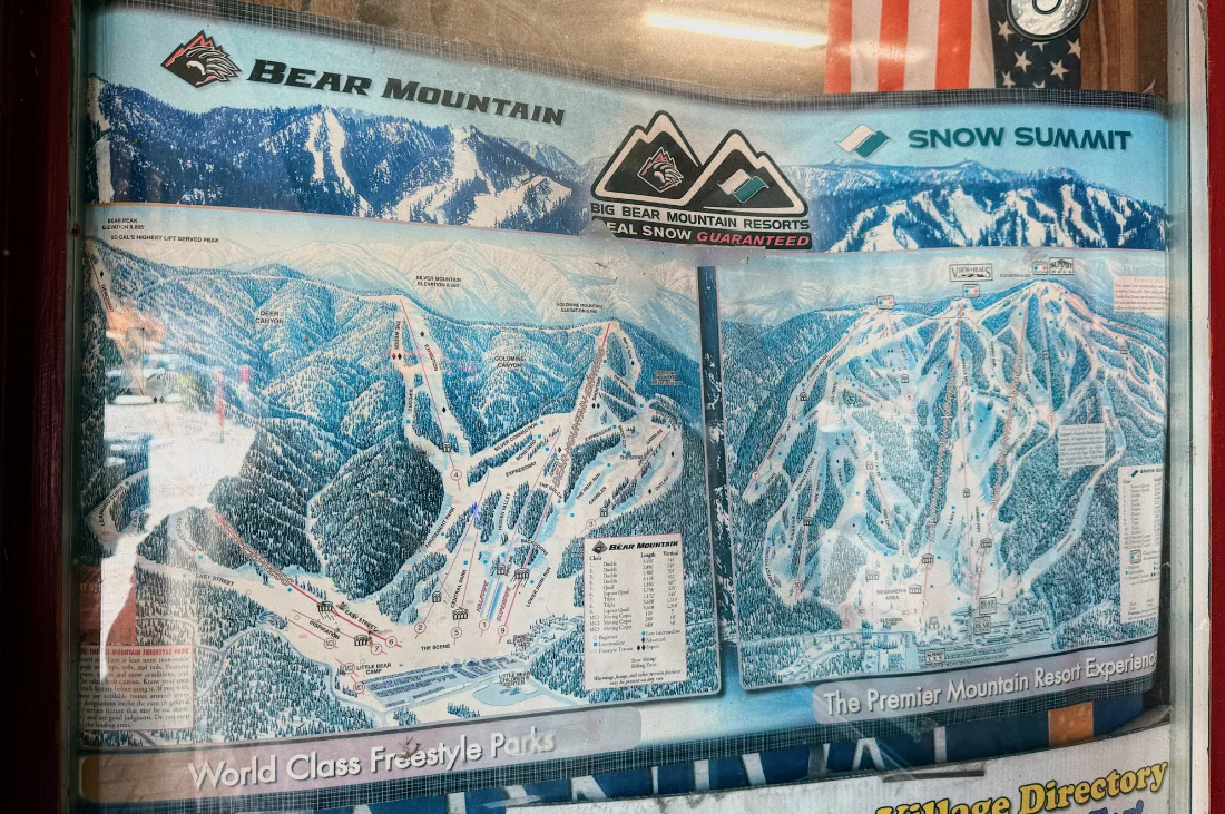 Pistenplan der Skigebiete in Big Bear Lake © Coupleofmen.com