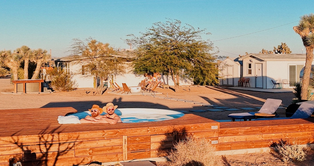 Refreshing skinny dip in the pool at El Dorado Oasis in Gay Yucca Valley © Coupleofmen.com