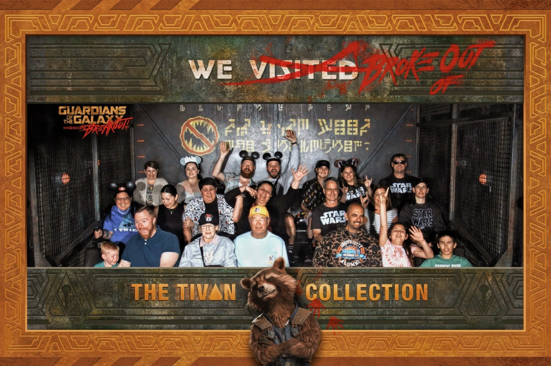 Wunderschönes Erinnerungsfoto von der Attraktion Guardians of the Galaxy—Mission: BREAKOUT! © Coupleofmen.com