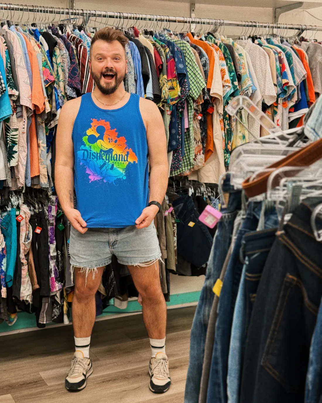 Karl found his Disneyland Outfit for later on our Southern California Road Trip © Coupleofmen.com