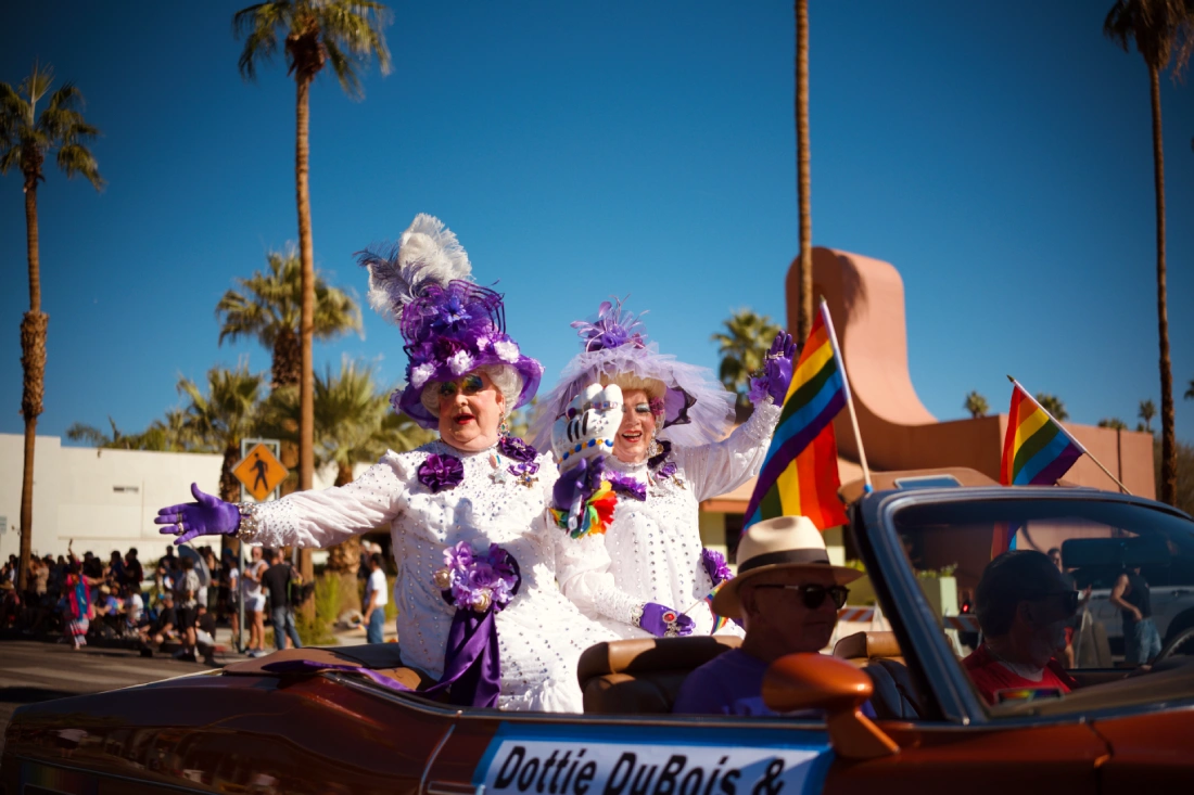 Palm Springs Pride Royalty Dottie DuBois and Maude Chapeau © Coupleofmen.com