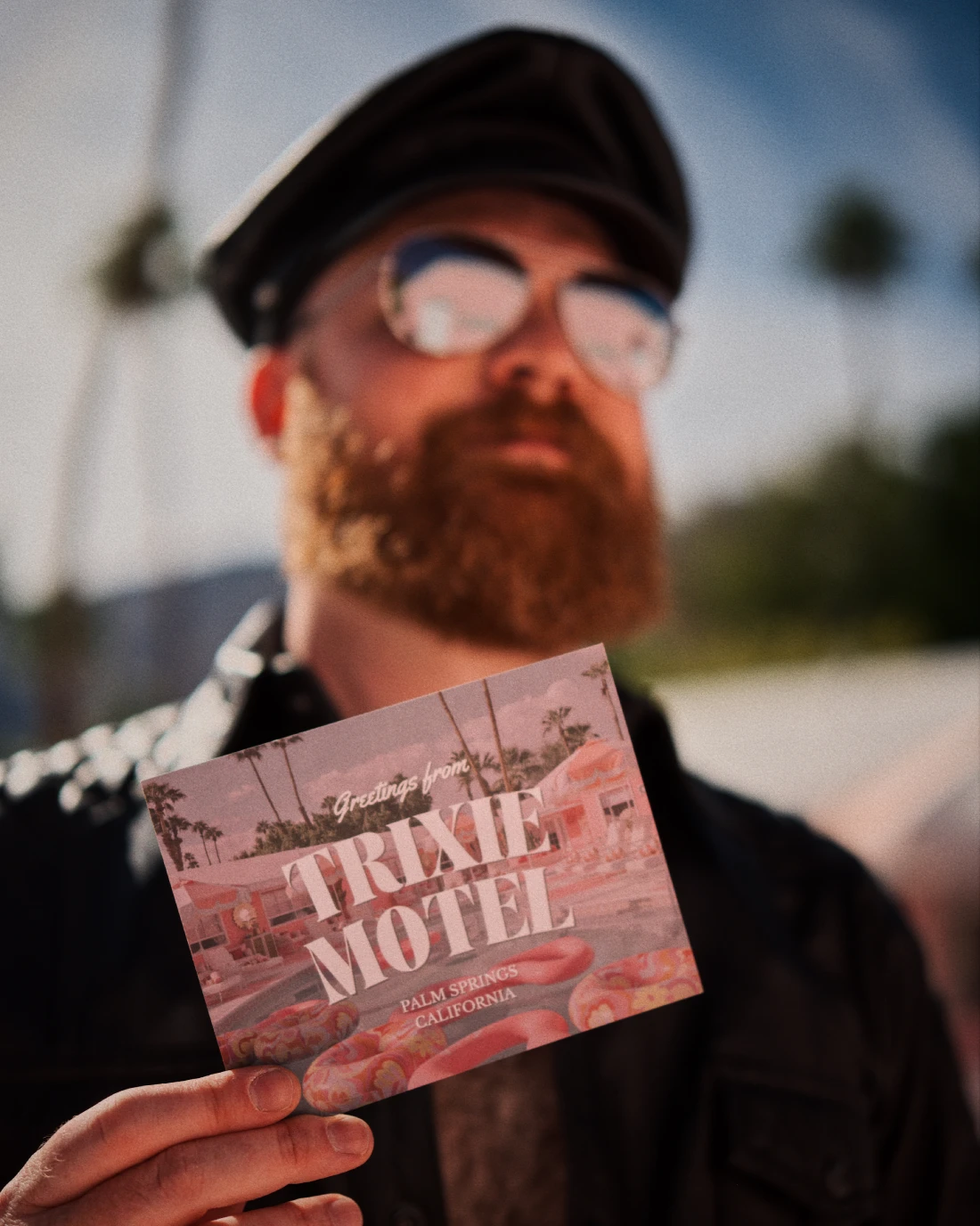 Gay Leather Pride Greetings from Trixie Motel in Palm Springs, California &copy; Coupleofmen.com