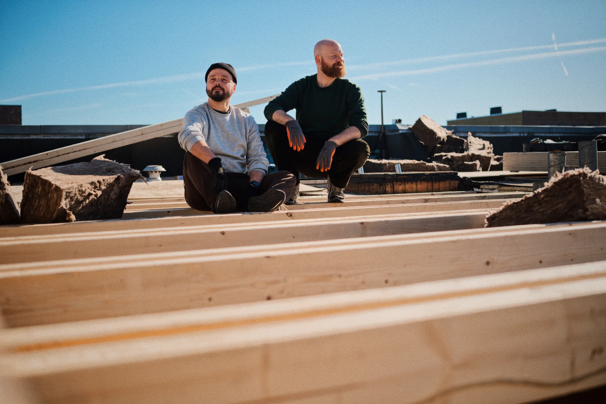 Excited and proud: Sitting on the roof where our dream house in Amsterdam will be located &copy; Coupleofmen.com