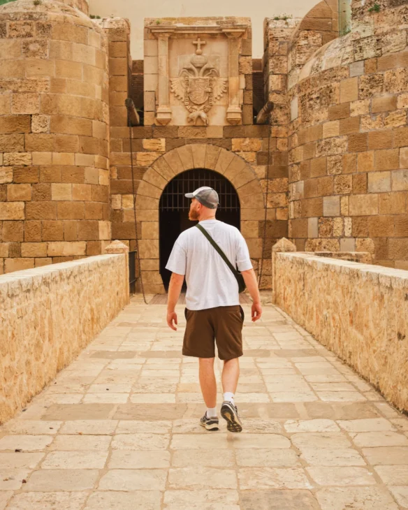 Daan entering the Citadel through the Puerta de Santiago &copy; Coupleofmen.com