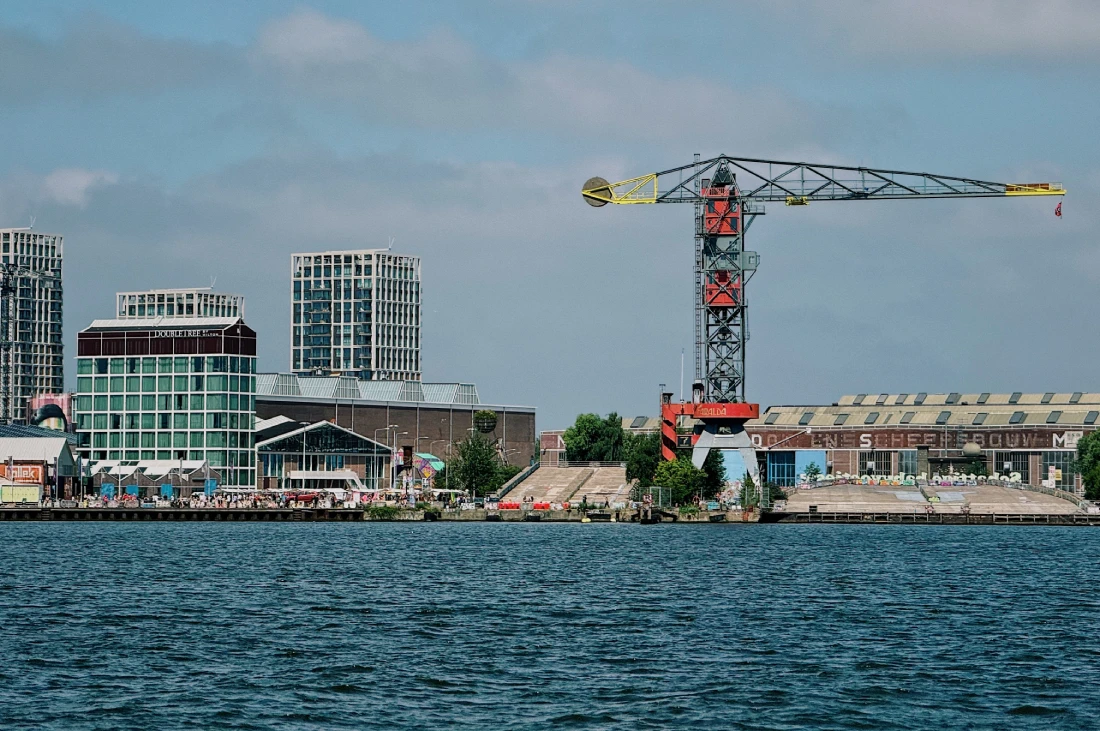 View from the free ferry of the NDSM Werf in Amsterdam © Coupleofmen.com