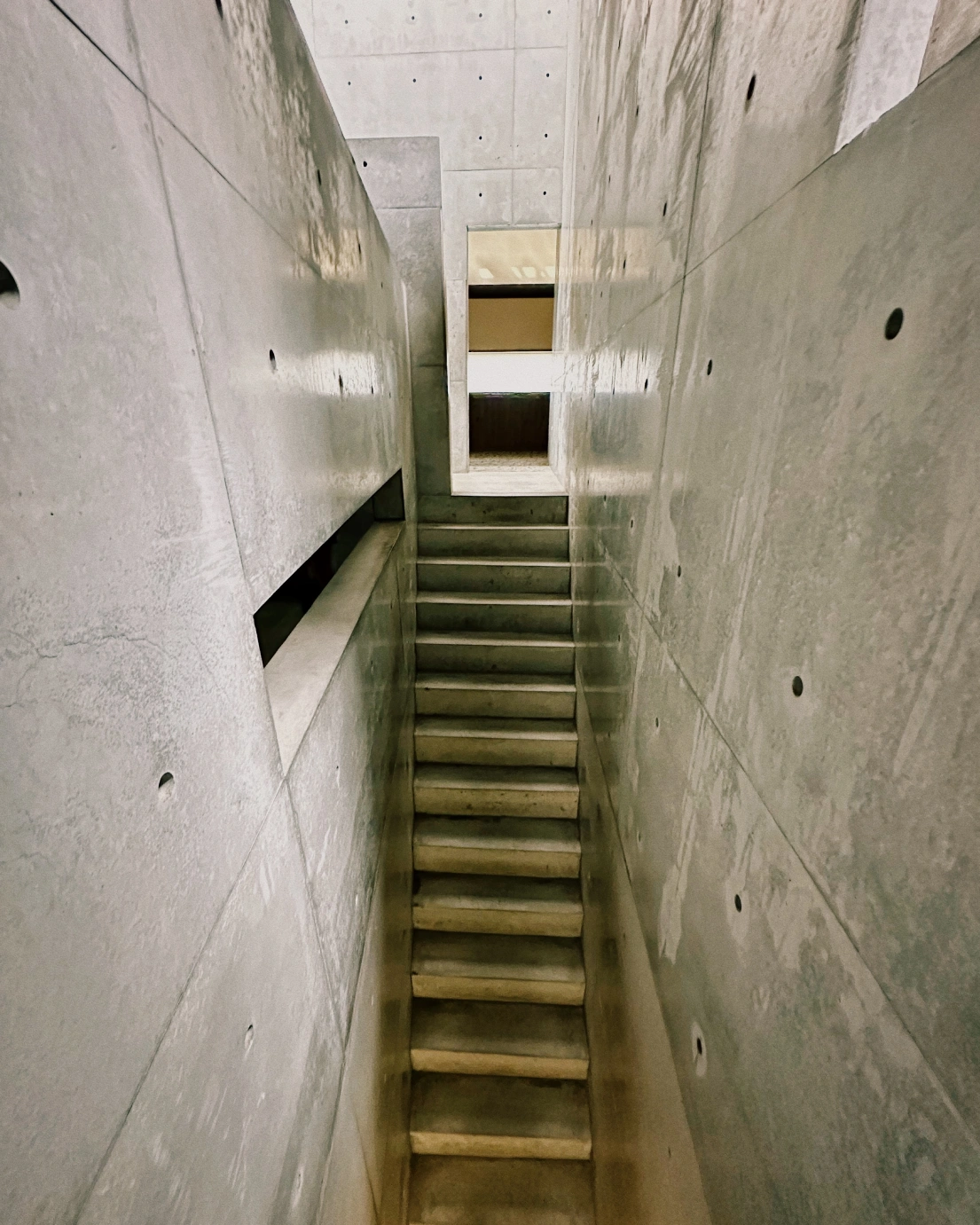 A raw concrete box built into the traditional structure of the Ando Museum