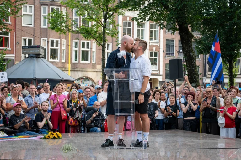 After The Berlin Pride Attack: Grief Moment in Amsterdam at Homomonument