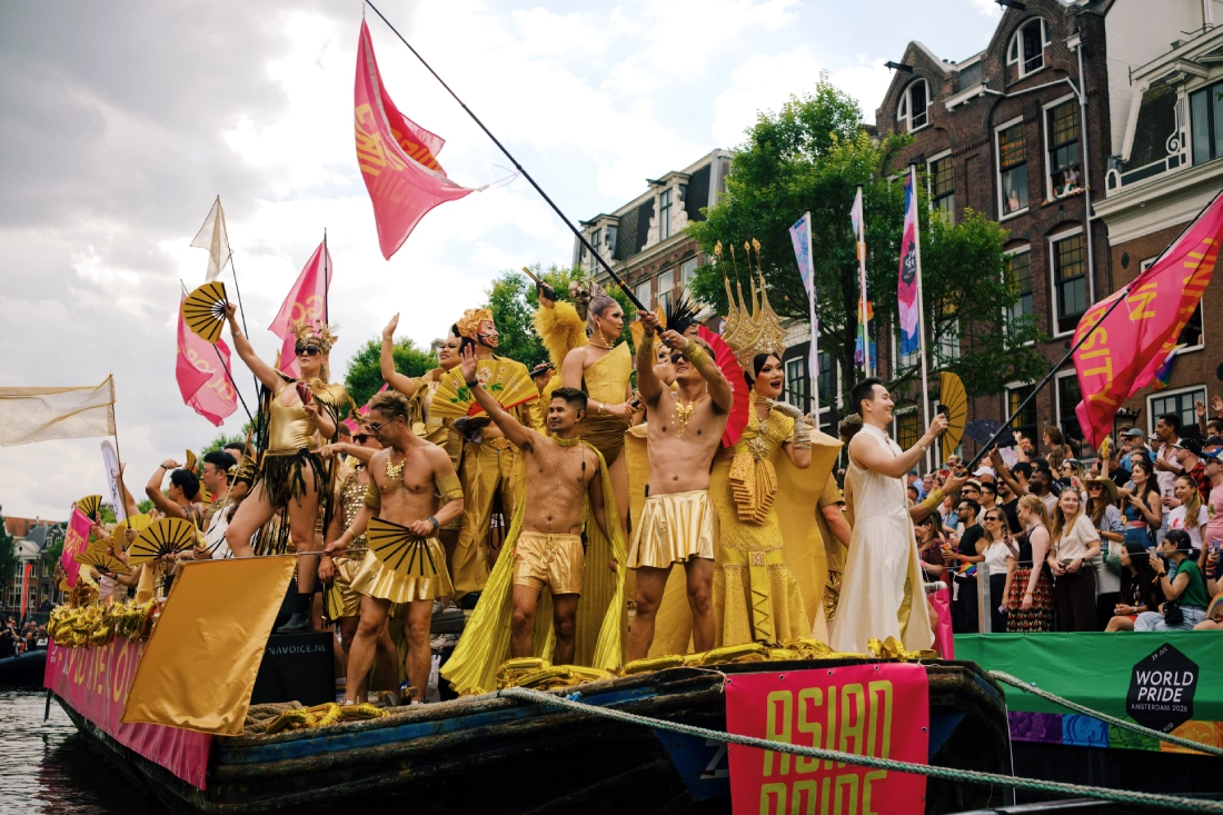 Asian Pride Boat at the Canal Parade for World Pride Amsterdam &copy; Coupleofmen.com