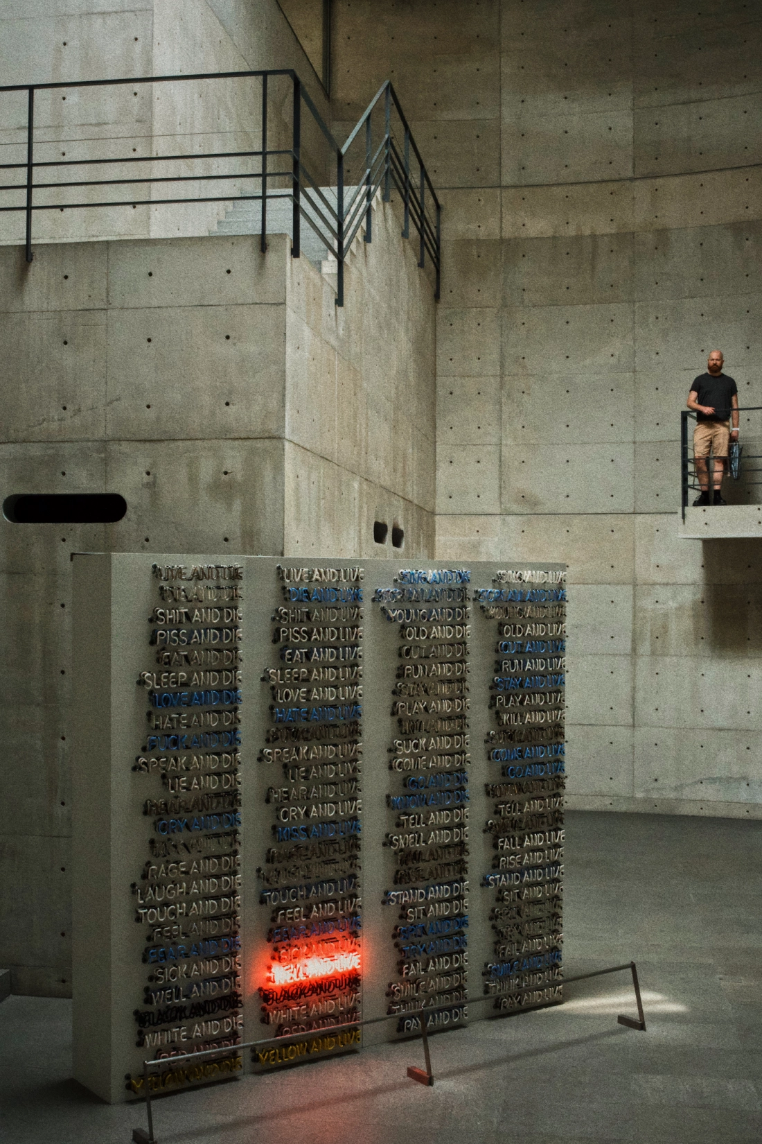 Bruce Nauman's "100 Live and Die" at Benesse House Museum