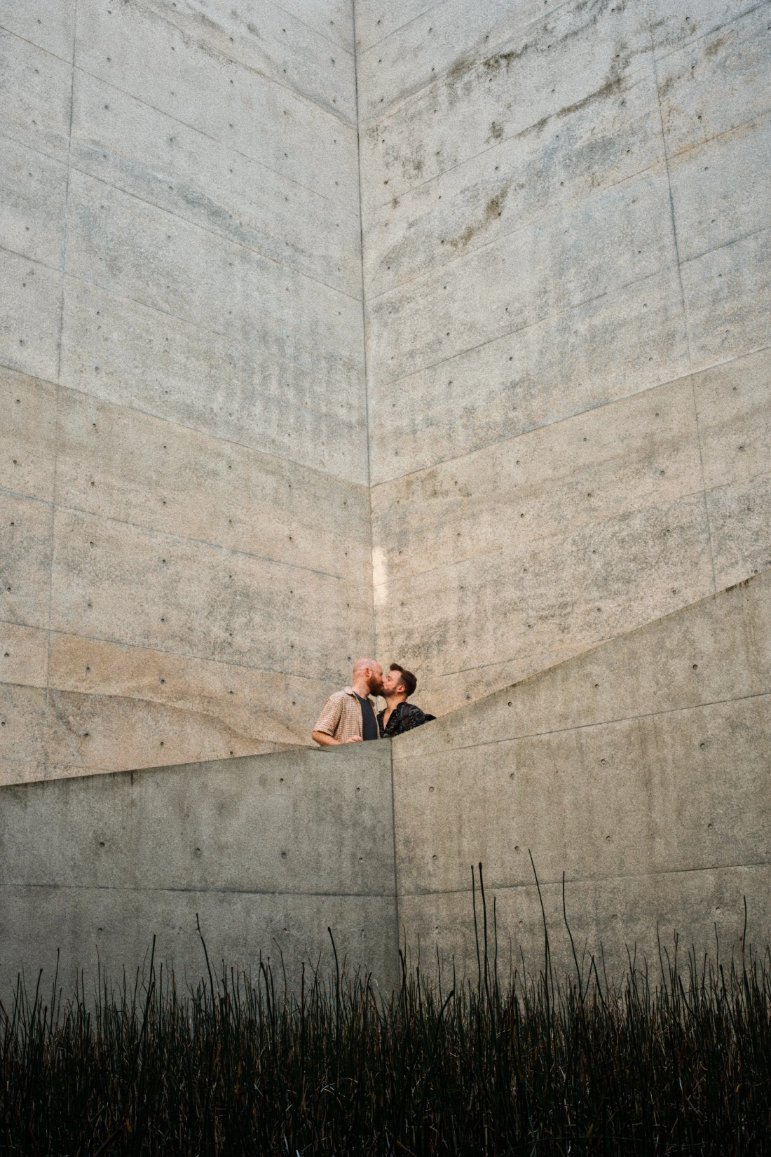 Gay Couple Kiss at the Chichu Art Museum on Naoshima Island
