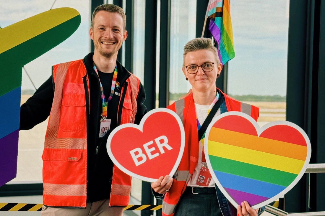 Ground crew at BER airport in Berlin