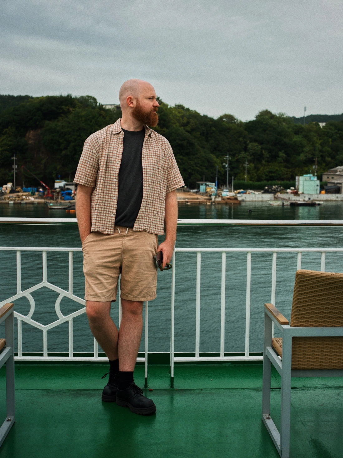 Karl's favorite photo of Daan on the ferry to Naoshima