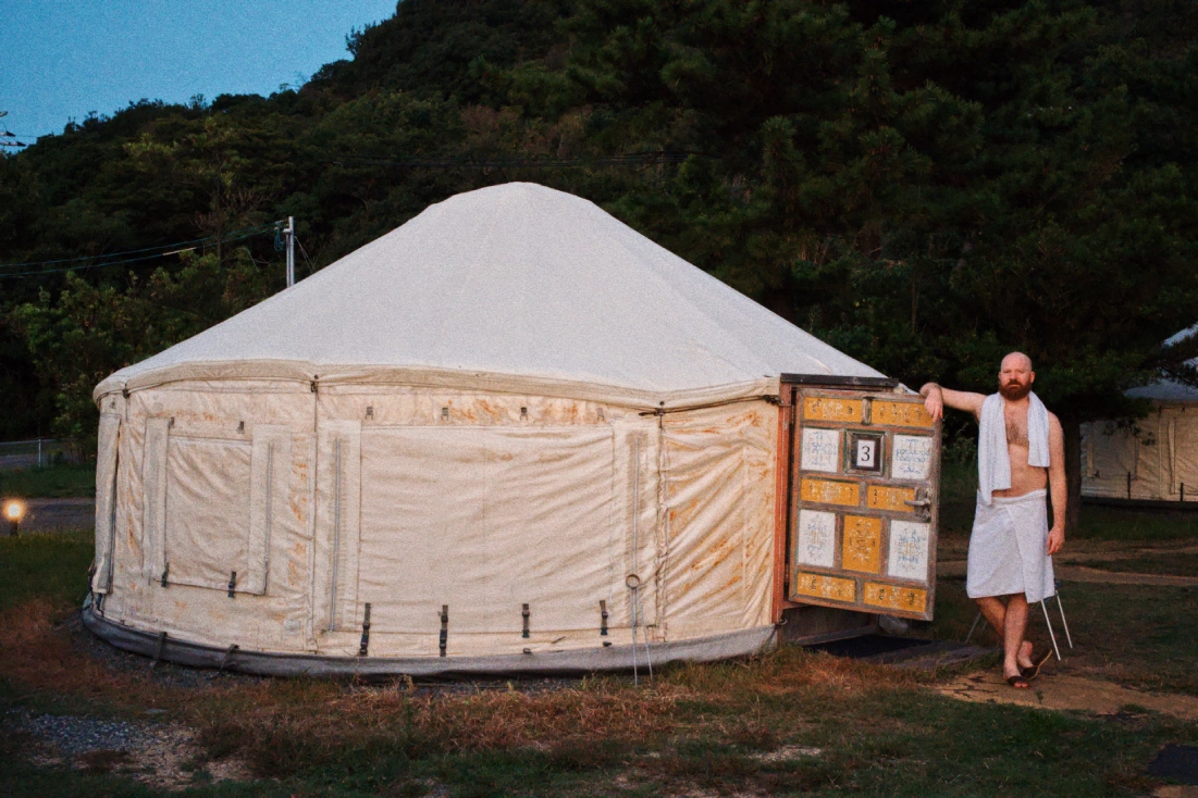 Look at this sexy ginger next yurt number 3 | Naoshima gay travel guide