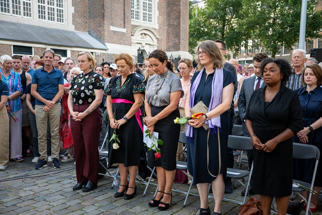 Minute of silence at the Homomonument to commemorate the victims of the CSD Berlin attack 2026
