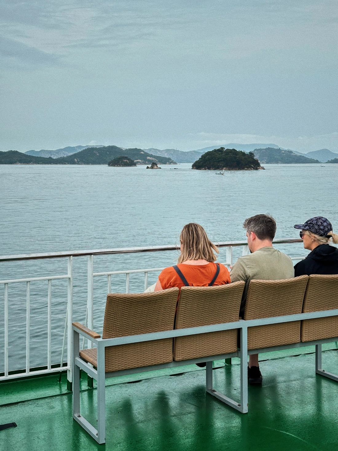 Passengers on the ferry from Uno to Miyanoura Port on Naoshima
