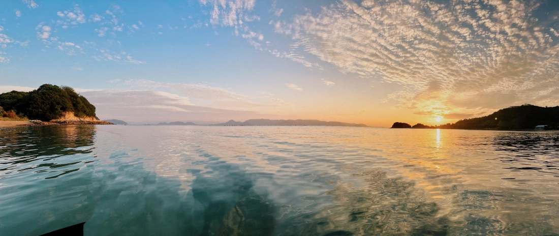 Sunset swimming at Gotanji Swimming Beach on Naoshima