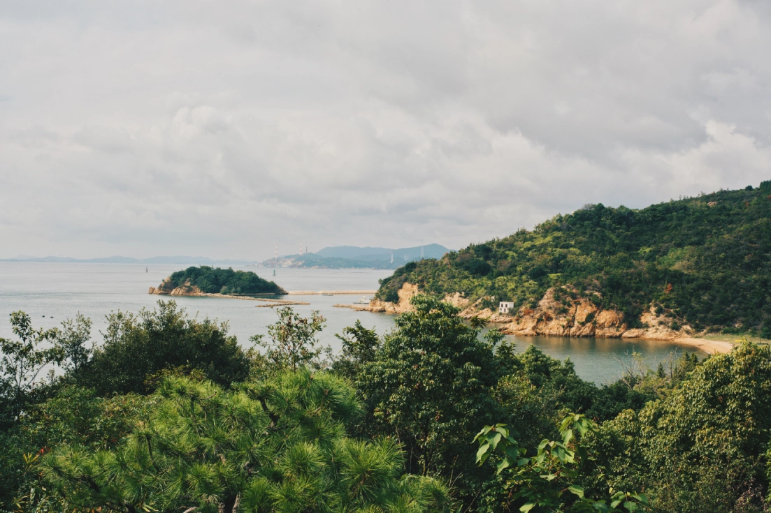 View of the island from the Benesse House Museum